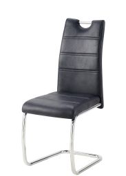 Eleganter Schwingstuhl Kigora 03, Farbe: Schwarz, Maße: 99 x 41,5 x 58 cm, einfaches und modernes Design, mit Mikrofaserstoff gepolstert