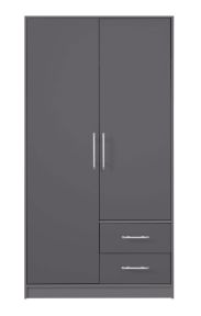 Schmaler Kleiderschrank Hannut 39, Farbe: Anthrazit - Abmessungen: 190 x 100 x 56 cm (H x B x T)