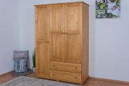 Kleiderschrank Kiefer Vollholz massiv Erlefarben Junco 06 - Abmessung: 195 x 135 x 59 cm (H x B x T)