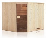 Elementsauna Tirari 68 mm mit Dachkranz - Außenmaße (B x T x H): 194 x 175 x 199 cm