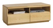 TV-Möbel / TV-Schrank geölt / gewachst Fazenda 09, mit zwei Schubladen, Natur, Eiche teilmassiv, 47 x 119 x 50 cm, Soft Close System, Echtholz Furnier