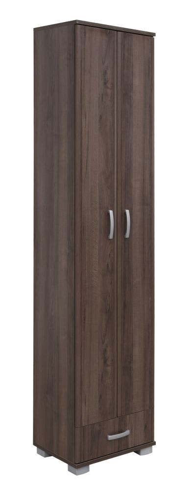 Drehtürenschrank / Kleiderschrank Balmaseda 01, Farbe: Nuss - 209 x 50 x 37 cm (H x B x T)