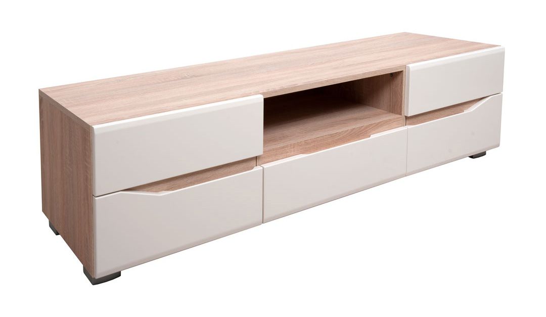 TV-Unterschrank Comillas 04, Farbe: Eiche Braun / Creme - 43 x 160 x 47 cm (H x B x T)