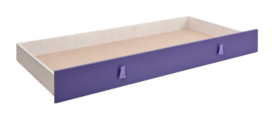 Bettkasten für Bett Luis, Farbe: Eiche Weiß /  Lila - 80 x 190 cm (B x L)