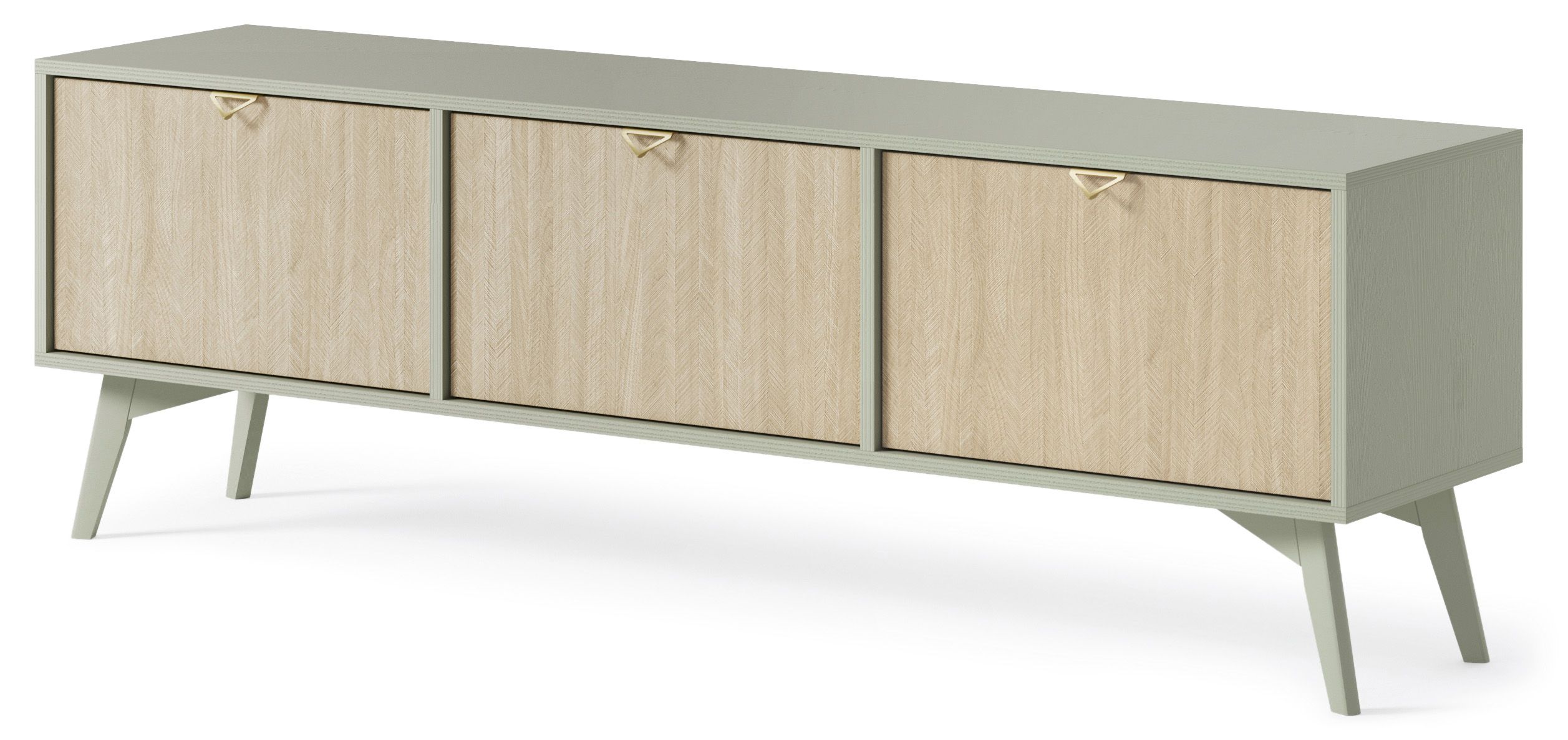 TV-Unterschrank Crewe 06, Farbe: Eukalyptus / Eiche - Abmessungen: 52 x 158 x 38 cm (H x B x T)