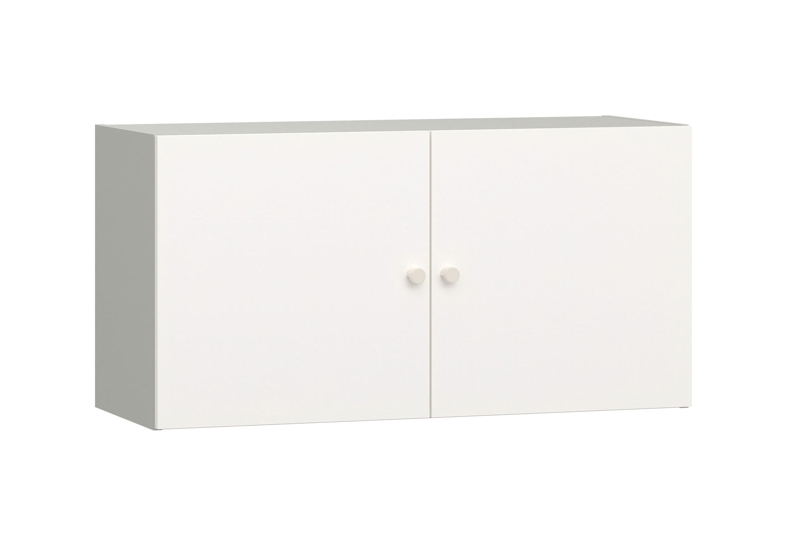 Hängeschrank im schlichten Design Aenna 84, robust und stabil, Farbe: Weiß / Grau, Maße: 50,5 x 33,5 x 100,5 cm, einfaches und modernes Design