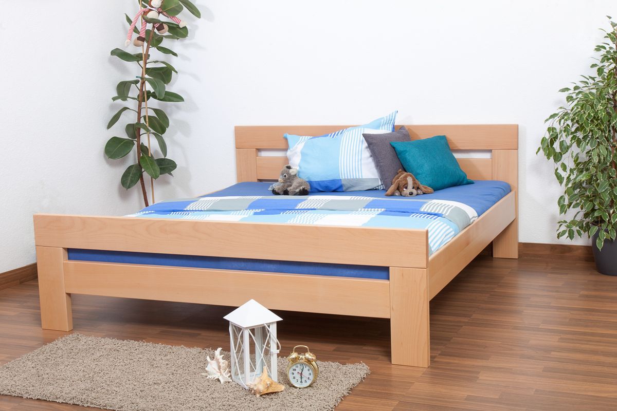 Jugendbett "Easy Premium Line" K6,180 x 200 cm Buche Vollholz massiv Natur