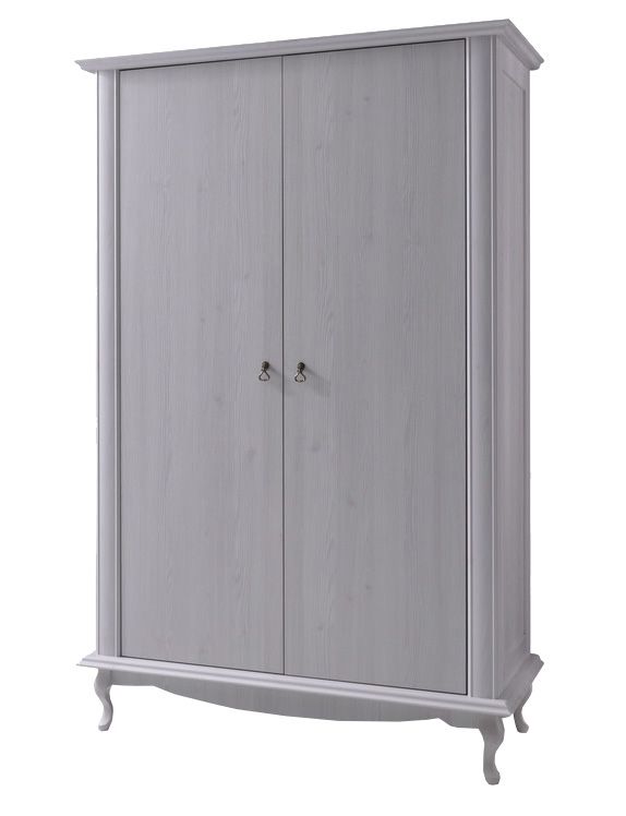 Drehtürenschrank / Kleiderschrank Bignona 01, Farbe: Kiefer weiß - 196 x 125 x 57 cm (H x B x T)