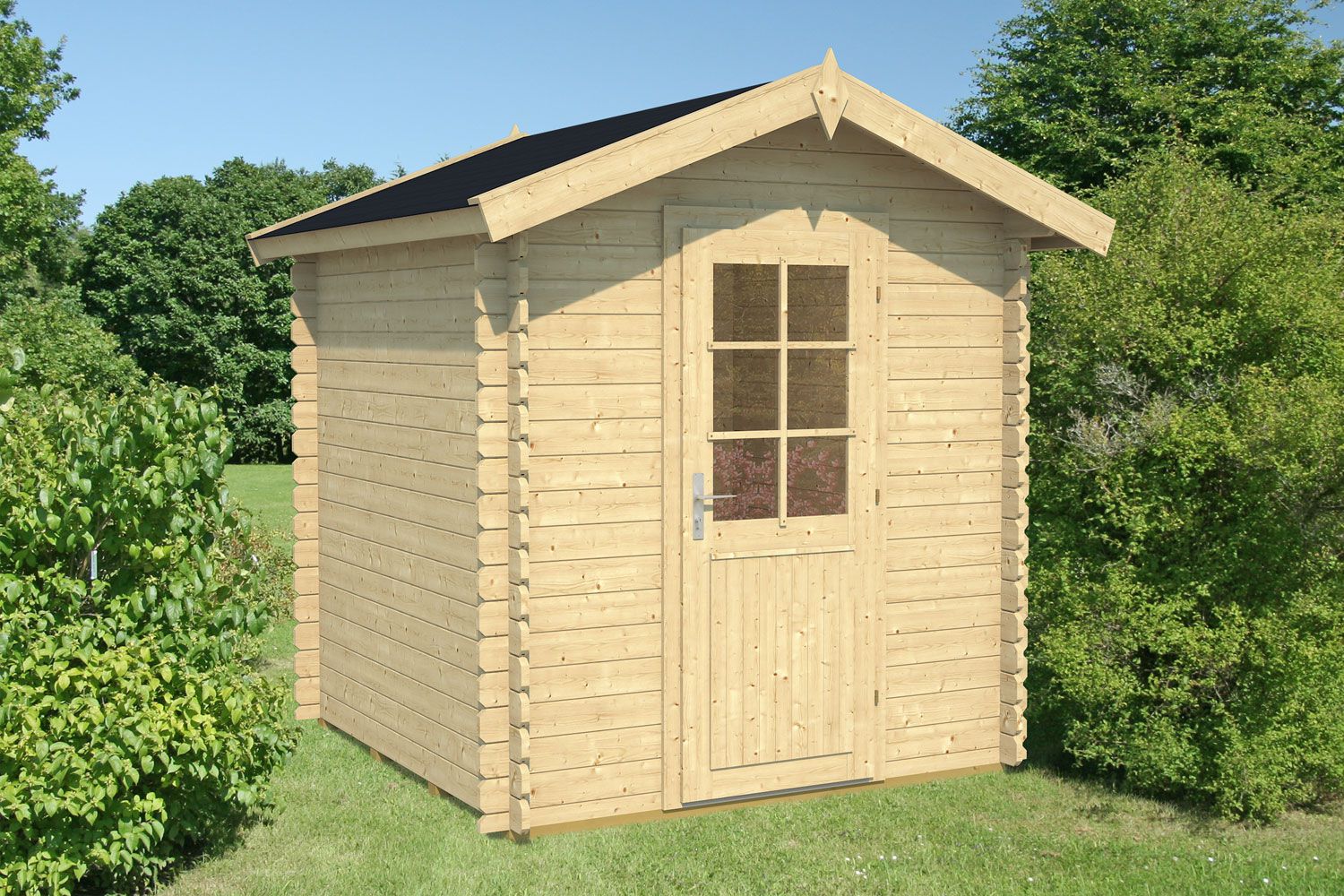 Gartenhaus Hinterwang inkl. Fußboden - 28 mm Blockbohlenhaus, Grundfläche: 4 m², Satteldach