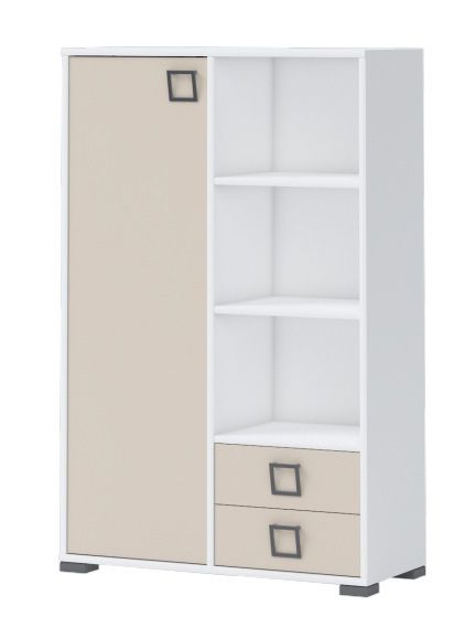 Kommode 26, Farbe: Weiß / Creme - Abmessungen: 134 x 86 x 37 cm (H x B x T)