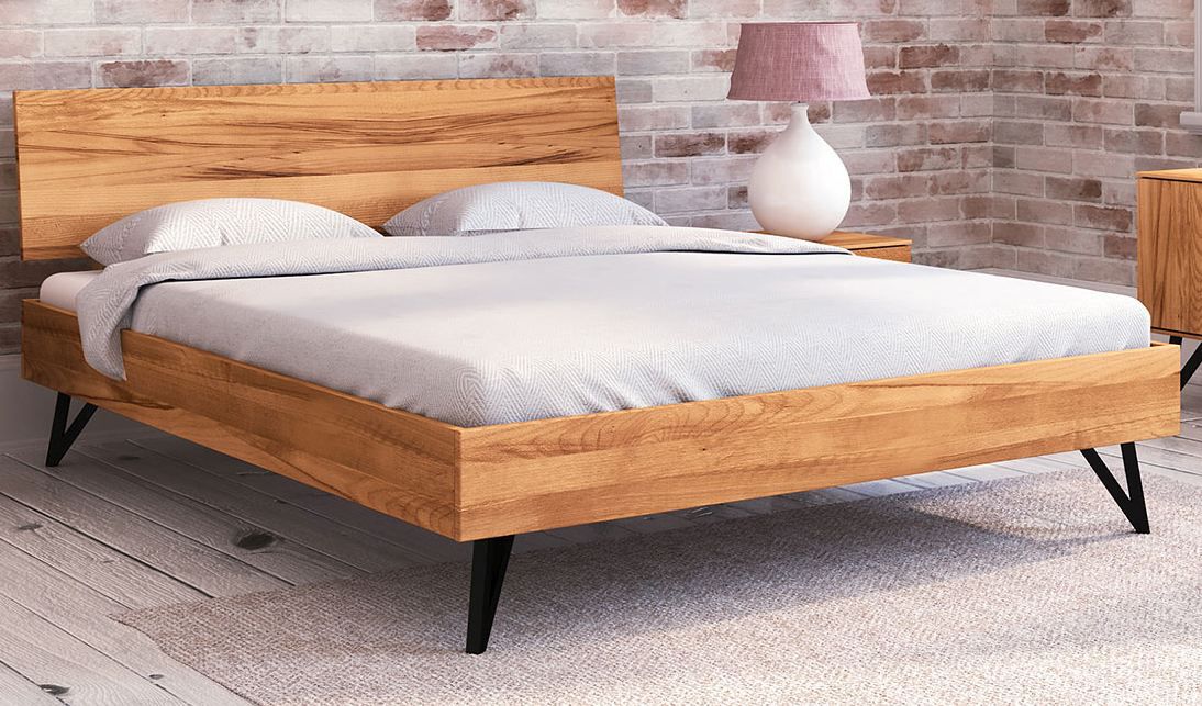 Doppelbett Masterton 02 Kernbuche massiv geölt - Liegefläche: 180 x 200 cm (B x L)