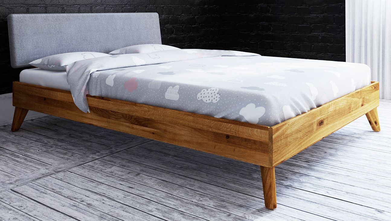 Doppelbett Timaru 03 Wildeiche massiv geölt - Liegefläche: 180 x 200 cm (B x L)