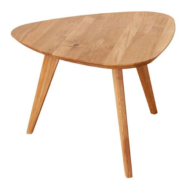 Couchtisch oval Erdre 01 in Eiche geölt, 69 x 67 x 41,5 cm, aus Massivholz Eiche, Tischplatte 2 cm, hochwertig verarbeitet, minimalistisch und natürlich