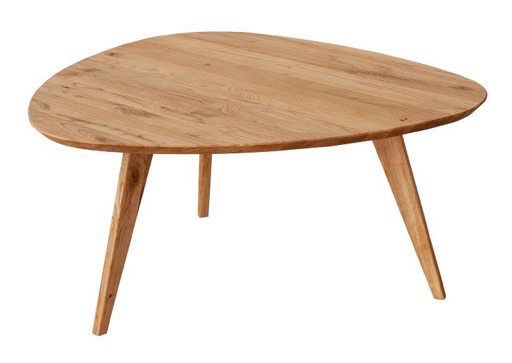 Couchtisch oval Erdre 02 aus Massivholz Eiche, 96 x 95 x 47,5 cm, viele Kombinationsmöglichkeiten, in Eiche geölt, modern und minimalistisch, natürlich