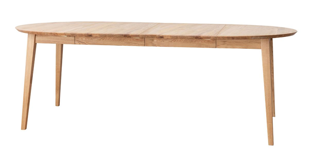 Tisch rund Erdre 10 ausziehbar von 110 cm bis 210 cm, aus Massivholz Eiche, Tischplattenverlängerung um 2 x 50 cm, in Eiche geölt, 110 x 110 cm