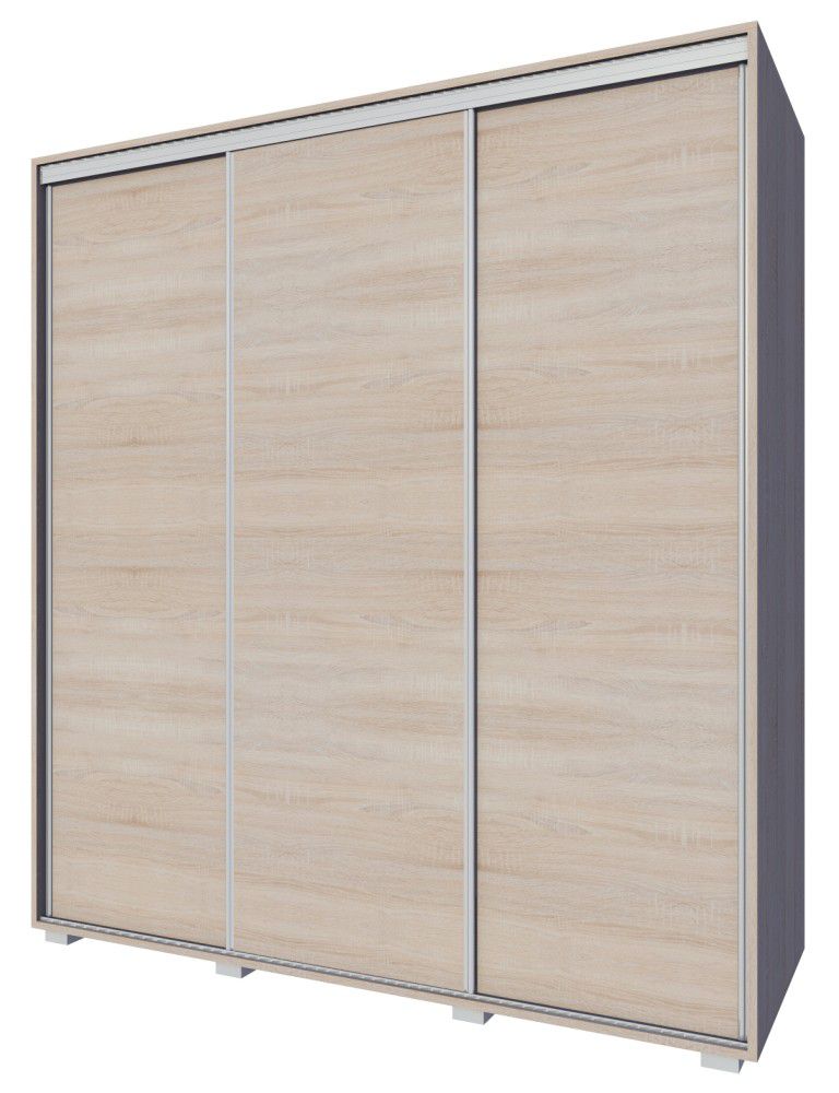 Schiebetürenschrank / Kleiderschrank Rabaul 42, Farbe: Sonoma Eiche - Abmessungen: 210 x 190 x 60 cm (H x B x T)