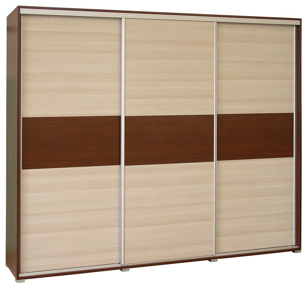 Schiebetürenschrank / Kleiderschrank Cikupa 51, Farbe: Nuss / Ulme - Abmessungen: 210 x 240 x 60 cm (H x B x T)