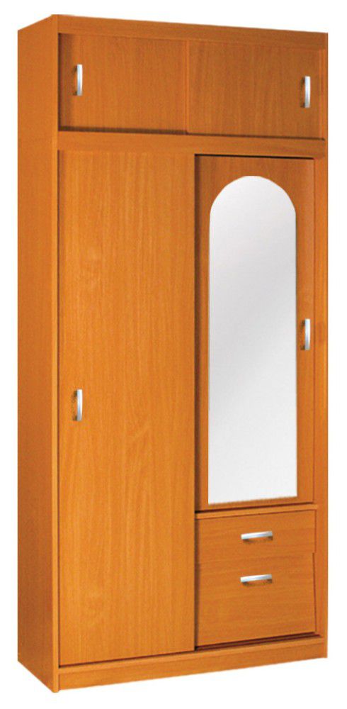 Schrank / Garderobe Paseh 08, Farbe: Erle - Abmessungen: 240 x 100 x 55 cm (H x B x T)