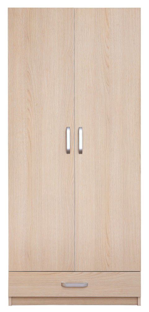 Drehtürenschrank / Kleiderschrank Kisaran 17, Farbe: Sonoma Eiche - Abmessungen: 180 x 80 x 50 cm (H x B x T)