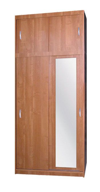 Schiebetürenschrank / Kleiderschrank Sepatan 01, Farbe: Erle - Abmessungen: 240 x 100 x 58 cm (H x B x T)