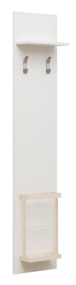 Garderobe Sabadell 05, Farbe: Weiß - 199 x 40 x 31 cm (H x B x T)