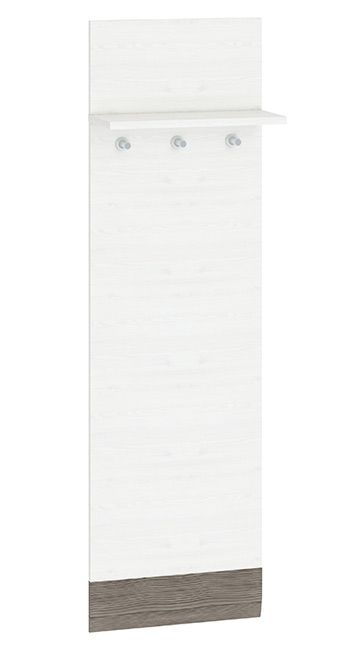 Garderobe Knoxville 23, Farbe: Kiefer Weiß / Grau - Abmessungen: 136 x 40 x 20 cm (H x B x T)