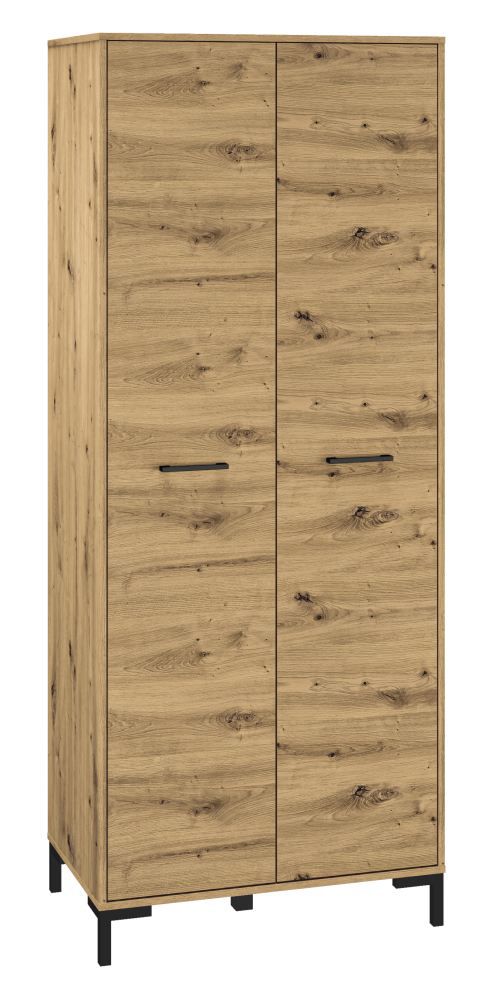 Kleiderschrank mit viel Stauraum Pandrup 17, Farbe: Eiche - Abmessungen: 200 x 80 x 51 cm (H x B x T), mit 2 Türen und 2 Fächern