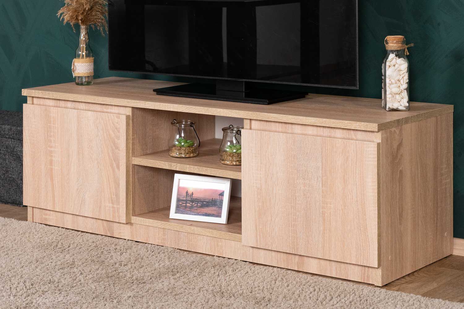 TV-Unterschrank Olavarria 05, Farbe: Sonoma Eiche - 40 x 120 x 41 cm (H x B x T)