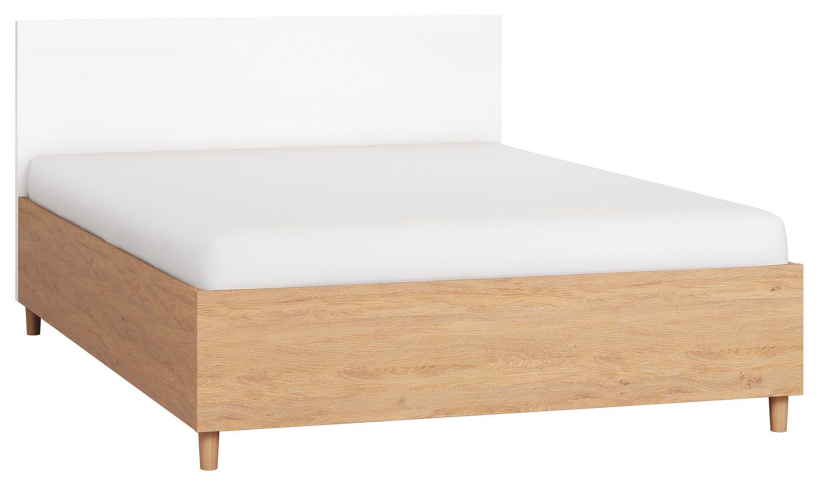 Doppelbett Arbolita 24 inkl. Lattenrost, Farbe: Eiche / Weiß - Liegefläche: 140 x 200 cm (B x L)