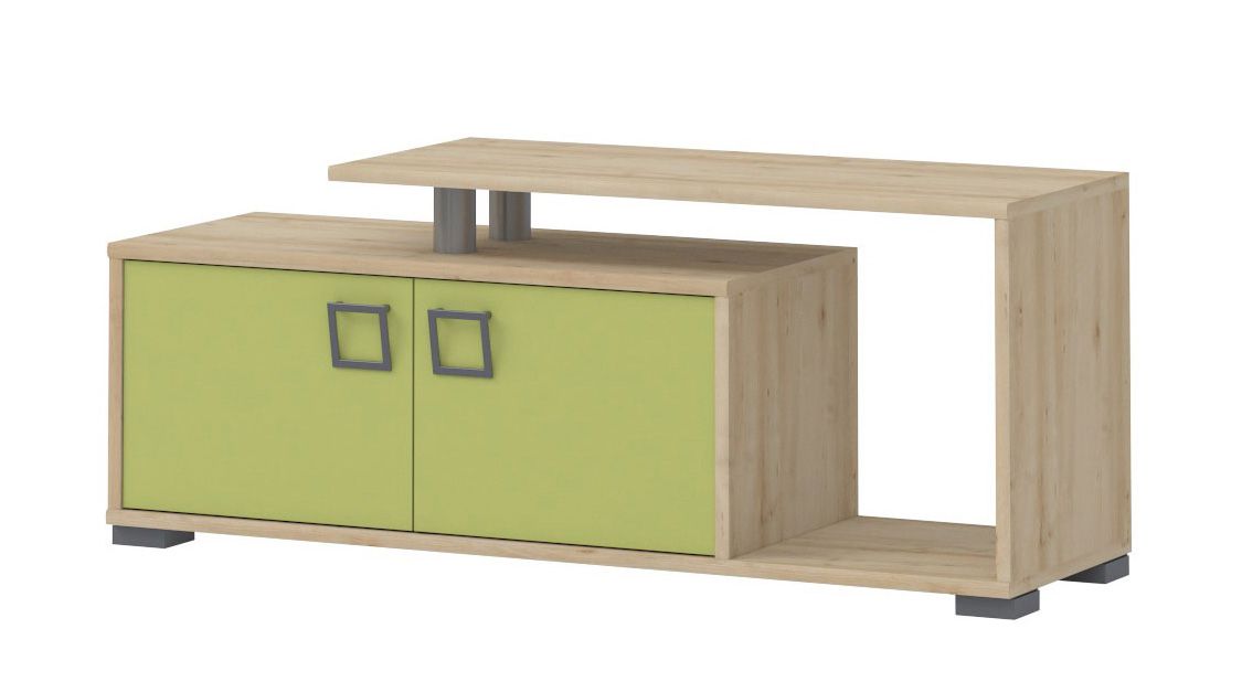 TV-Unterschrank 31, Farbe: Buche / Olive - 49 x 120 x 37 cm (H x B x T)