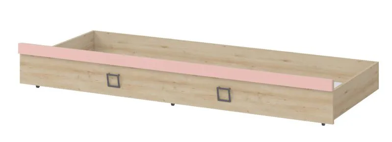 Bettkasten für Bett Benjamin, Farbe: Buche / Rosa - 80 x 190 cm (B x L)