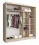 Moderner Kleiderschrank mit Spiegelstreifen Warbreck 51, Farbe: Eiche Sonoma - Abmessungen: 214 x 200 x 62 cm (H x B x T), mit genügend Stauraum