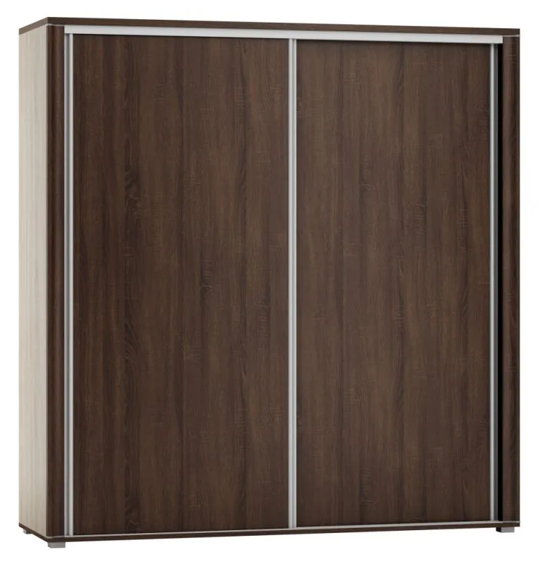 Schiebetürenschrank / Kleiderschrank Aitape 18, Farbe: Sonoma Eiche dunkel - Abmessungen: 188 x 190 x 60 cm (H x B x T)