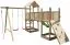 Spielturm aus Holz mit Rutsche, Kinderschaukel und Kletterwand "Wild Park"