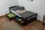 Kinderbett / Jugendbett "Easy Premium Line" K1/2n inkl. 2 Schubladen und 2 Abdeckblenden, 90 x 200 cm Buche Vollholz massiv Schokobraun