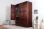 Kleiderschrank Kiefer Vollholz massiv Walnussfarben Junco 03 - Abmessungen: 195 x 154 x 60 cm (H x B x T)