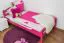 Kinderbett / Jugendbett "Easy Premium Line" K1/2n, Buche Vollholz massiv rosa lackiert - Liegefläche: 90 x 200 cm