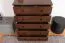 Kommode in Walnussfarben Junco 136, Kiefer Massivholz, 100 x 80 x 42 cm, mit 5 geräumigen Schubladen, einfacher und rascher Aufbau, sehr stabil