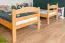 Stockbett mit Rutsche 80 x 200 cm, Buche Massivholz Natur lackiert, umbaubar in zwei Einzelbetten, "Easy Premium Line" K29/n