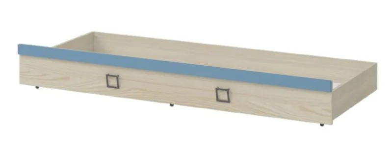 Bettkasten für Bett Benjamin, Farbe: Esche / Blau - Liegefläche: 80 x 190 cm (B x L)