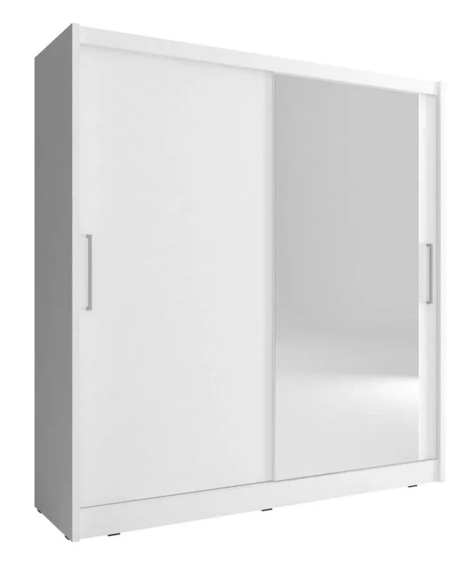 Schlichter Kleiderschrank mit genügend Stauraum Warbreck 20, Farbe: Weiß - Abmessungen: 214 x 200 x 62 cm (H x B x T)