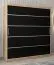 Schiebetürenschrank / Kleiderschrank Jan 04A, Farbe: Eiche Sonoma / Schwarz - Abmessungen: 200 x 180 x 62 cm ( H x B x T)