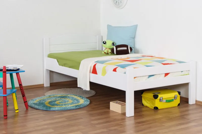 Kinderbett / Jugendbett "Easy Premium Line" K1/ Voll, 90 x 190 Buche weiß lackiert