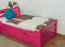 Kinderbett / Jugendbett "Easy Premium Line" K1/2h inkl. 2. Liegeplatz und 2 Abdeckblenden, 90 x 200 cm Buche Vollholz massiv rosa lackiert