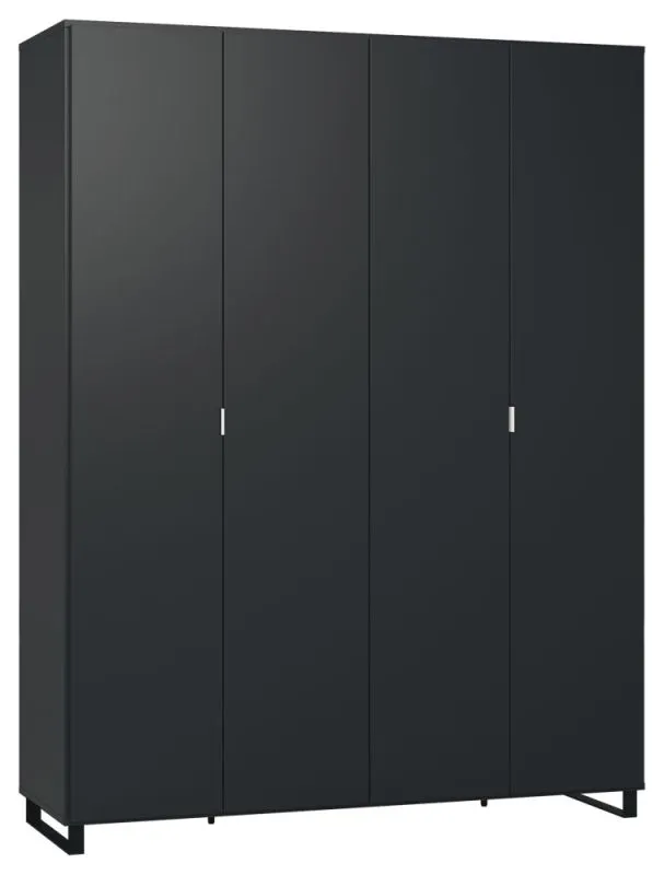 Drehtürenschrank / Kleiderschrank Chiflero 15, Farbe: Schwarz - Abmessungen: 239 x 185 x 57 cm (H x B x T)