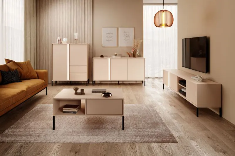 Wohnzimmer Komplett - Set B Zaghouan, 4-teilig, Farbe: Beige