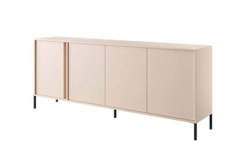 Lange Kommode mit genügend Stauraum Zaghouan 08, Farbe: Beige - Abmessungen: 81,5 x 202,9 x 39,5 cm (H x B x T)